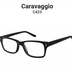 NWT unisex Caravaggio black eyeglass frames C423